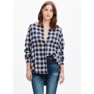 Madewell Oversized Hi-Lo Flannel Boyshirt in Andover Plaid